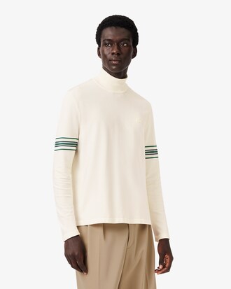 Runway Pullover aus Jersey mit hohem Kragen und Streifenmuster