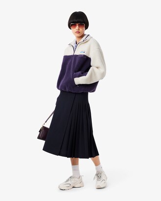 Übergroßes Sweatshirt aus Fleece mit hohem Kragen