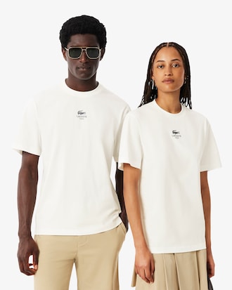 T-Shirt aus Baumwolle mit Signatur-Print