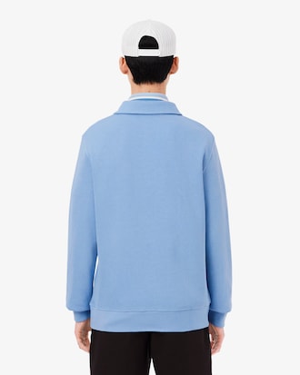 Rippstrick-Sweatshirt aus Baumwolle mit Polokragen