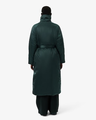 Lange, schimmernde Puffer-Jacke Runway