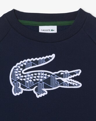 Sweatshirt aus Fleece mit Monogramm-Print