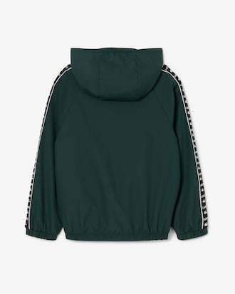 Sportliche Puffer-Jacke mit Kapuze und Logostreifen