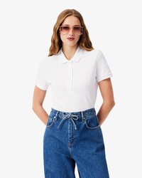 Slim Fit Damen LACOSTE Poloshirt aus Stretch-Baumwoll-Piqué