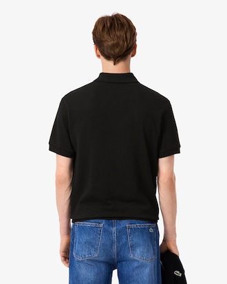 Classic Fit-Polohemd aus Piqué mit Krokodil und Landschaft