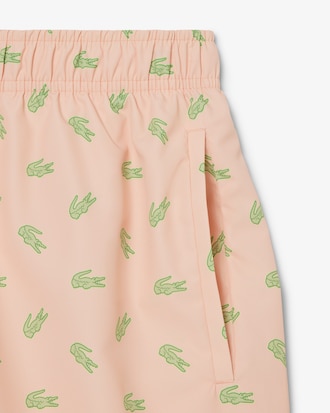 Halblange Badehose mit Kroko-Print