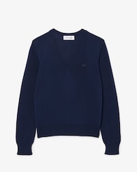 Nahtloser Pullover mit V-Ausschnitt