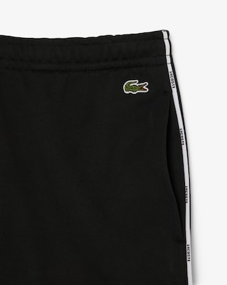 Shorts aus Baumwollfleece mit Logo-Einfassung