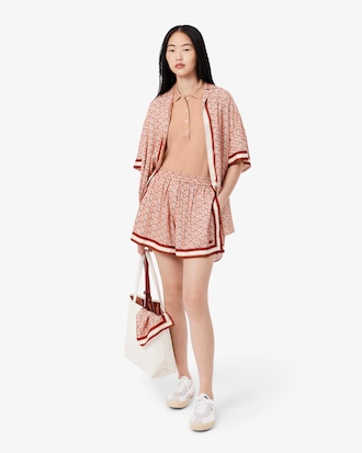 Slim Fit Damen LACOSTE Poloshirt aus Stretch-Baumwoll-Piqué