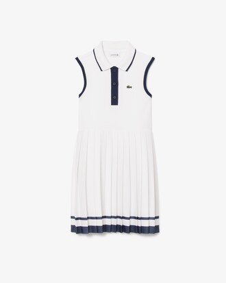 Polokleid aus Stretch-Piqué mit Falten