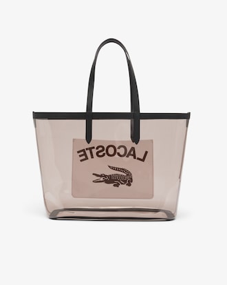 Große transparente Tote Bag Anna mit genarbtem Effekt