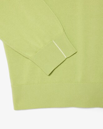 Einfarbiger Pullover aus Baumwolle mit V-Ausschnitt