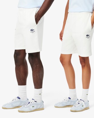 Shorts aus Baumwollfleece mit Druck