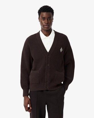 Relaxed Fit-Cardigan aus Baumwoll-Rippstrick
