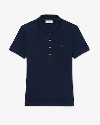 Slim Fit Damen LACOSTE Poloshirt aus Stretch-Baumwoll-Piqu&eacute;