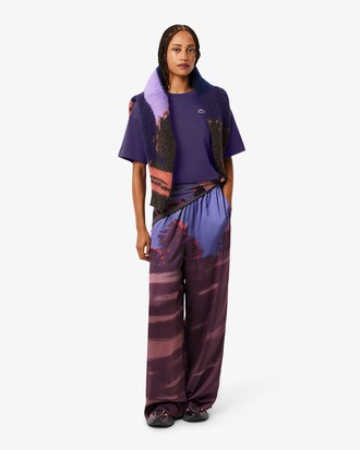 Relaxed Fit-T-Shirt mit Krokodil und Landschaft
