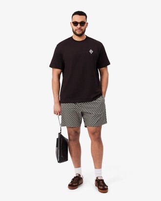 Relaxed Fit-Pyjamashorts aus Baumwollmischgewebe mit Print