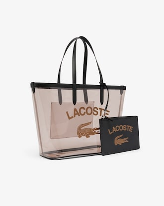 Große transparente Tote Bag Anna mit genarbtem Effekt