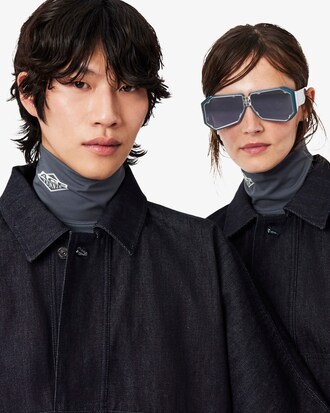 Runway oversized Denim-Polohemd