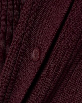 Merinowollkleid mit Kragen und 3D-Strick