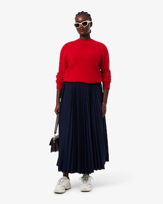 Langer Faltenrock mit elastischem Bund