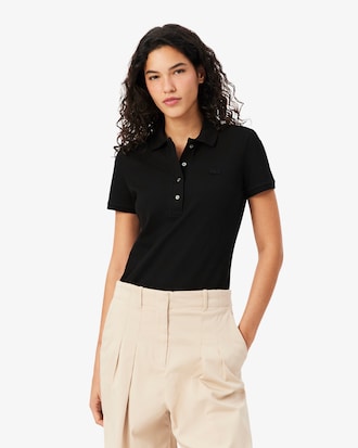 Slim Fit Damen LACOSTE Poloshirt aus Stretch-Baumwoll-Piqu&eacute;