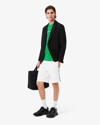 Shorts aus Baumwollfleece mit Logo-Einfassung