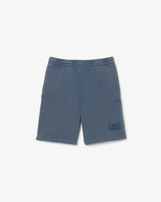 Shorts aus Baumwollfleece mit verwaschenem Effekt