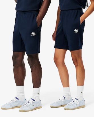 Shorts aus Baumwollfleece mit Druck