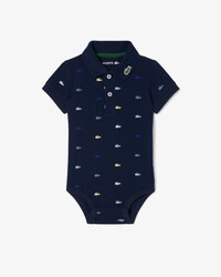 Baby-Body aus Piqué mit Kroko-Print