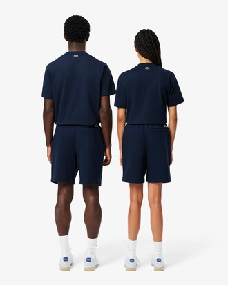 Shorts aus Baumwollfleece mit Druck