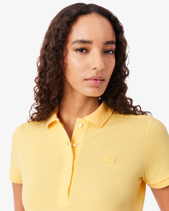 Slim Fit Damen LACOSTE Poloshirt aus Stretch-Baumwoll-Piqu&eacute;