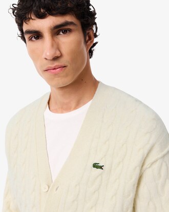Cardigan aus Wolle mit Zopfmuster