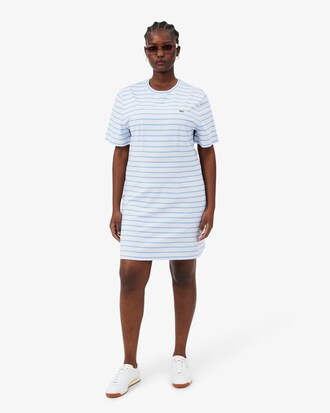 Gestreiftes T-Shirt-Kleid aus Baumwolle