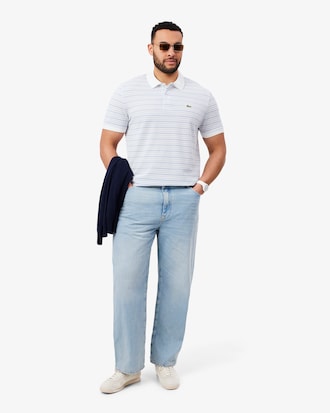 Gestreiftes Classic Fit-Polohemd aus Petit Piqu&eacute;