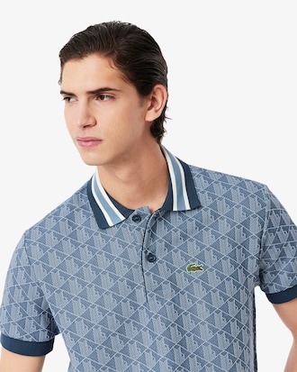 Classic Fit-Polohemd mit Monogramm aus Jacquard