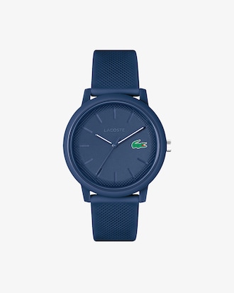 Herren LACOSTE 12.12 Armbanduhr mit blauem Silikonband