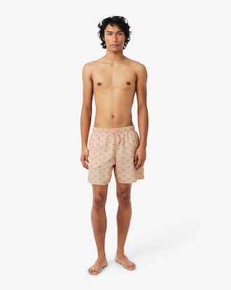 Halblange Badehose mit Kroko-Print