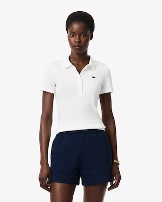 Slim Fit-Polohemd L.12.D aus gerippter Baumwolle