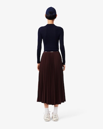 Langer Faltenrock mit elastischem Bund