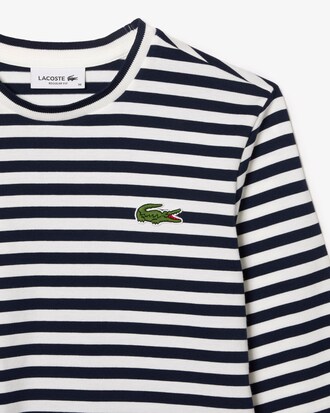 T-Shirt aus gestreifter Baumwolle mit langen Ärmeln