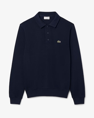 Rippstrick-Sweatshirt aus Baumwolle mit Polokragen