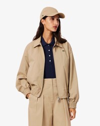 Jacke aus Stretch-Gabardine mit Doppelkragen