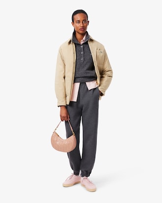 Halbmondf&ouml;rmige Tasche Maheki aus gepr&auml;gtem Leder