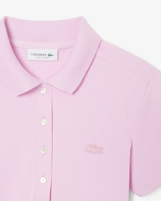 Slim Fit Damen LACOSTE Poloshirt aus Stretch-Baumwoll-Piqu&eacute;