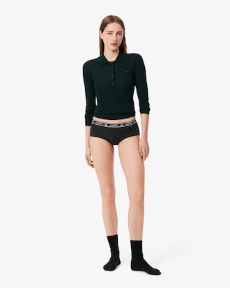 Stretch-Shorty aus Baumwolle mit Logo