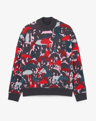 Runway Jacquard-Pullover aus Wollmischgewebe