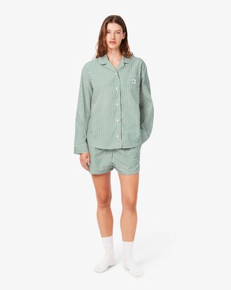 &Uuml;bergro&szlig;es, gestreiftes Pyjama-Set aus Popeline