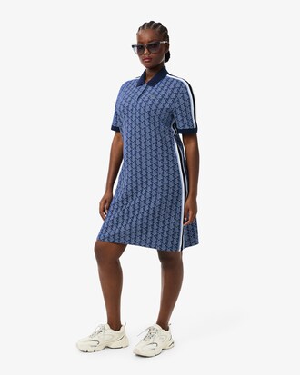 Slim Fit-Polokleid mit Monogramm aus Jacquard