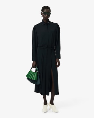 Maxi-Polokleid mit Faltenrock